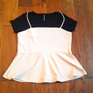 Design Lab Lord & Taylor Peplum Top Size L